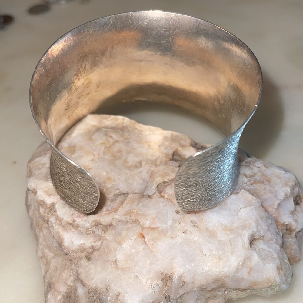Sterling Silver Wide Cuff Bangle - image 3